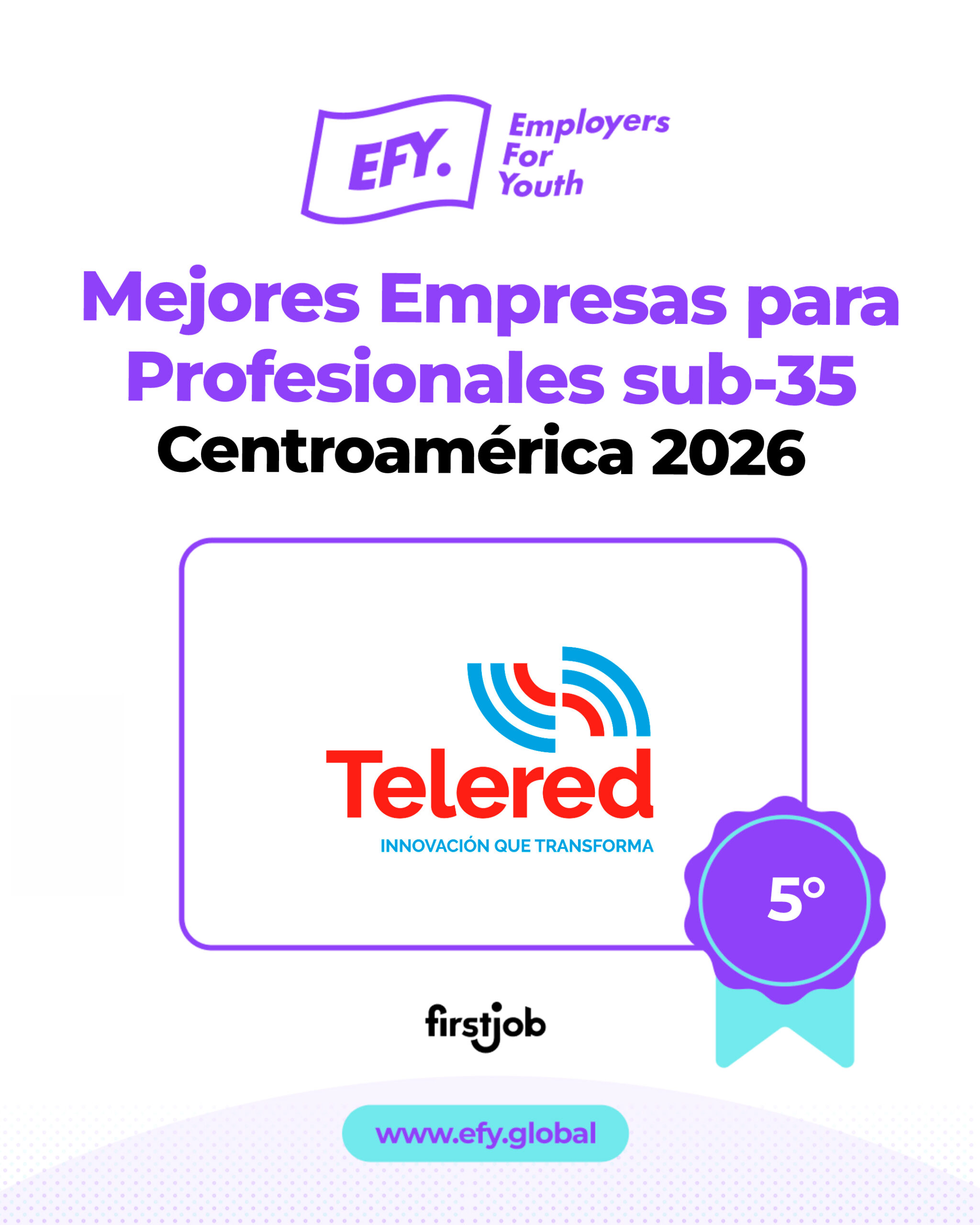 Telered está entre las 5 mejores empresas para profesionales menores de 35 años en Centroamérica